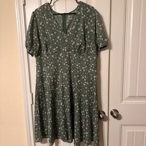Floral Green Dress